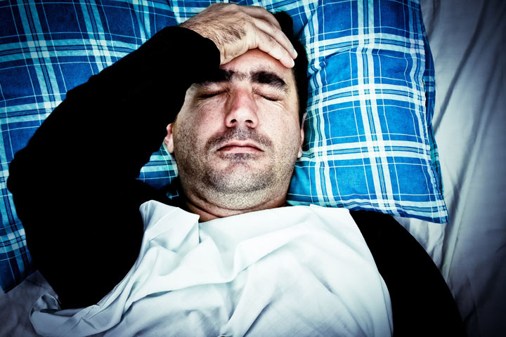 Man with sinus pain blockage