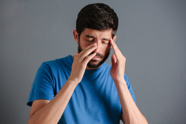 A man with sinusitis