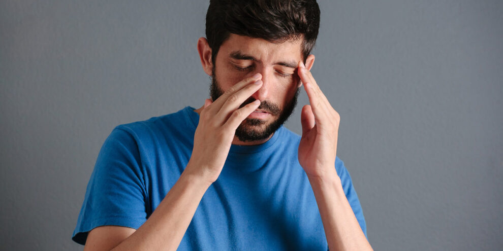 A man with sinusitis