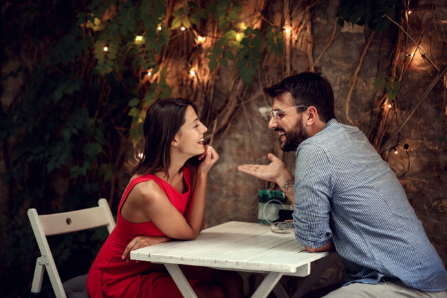 Romantic date Happy man and woman on a healthy date