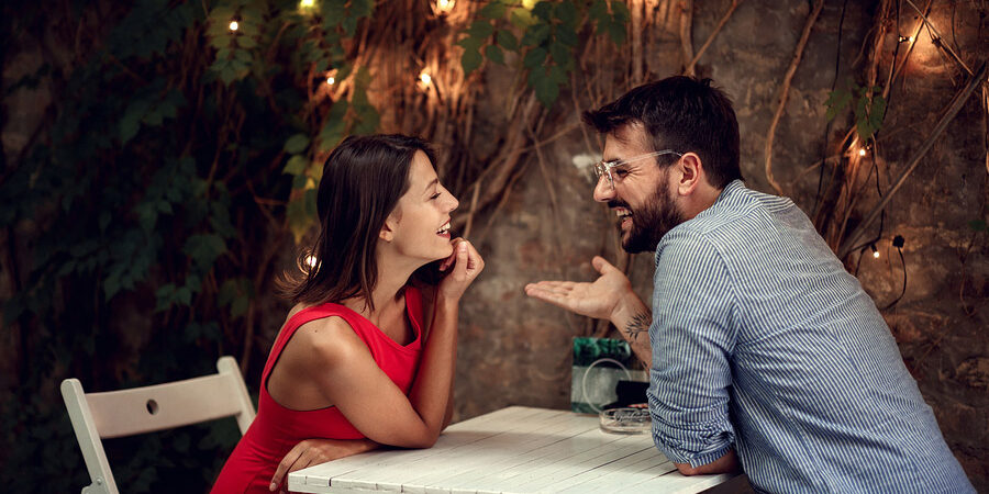 Romantic date Happy man and woman on a healthy date