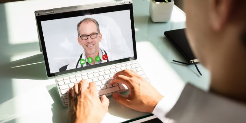 doctor on computer screen