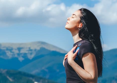 Woman breathing