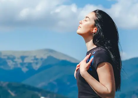 Woman breathing
